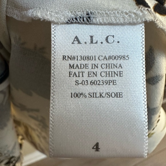 A.L.C. Monochrome Floral Dress with Gold Highlights - Picture 7 of 11